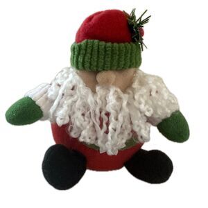 Vintage Felt Plush Shelf Sitting Stuffed Santa Claus Holiday Decorative Doll